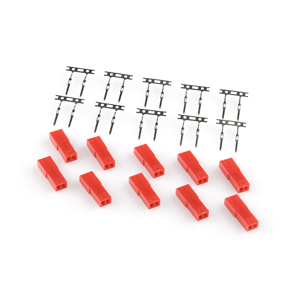 JST Female 2 Pin Connector Set (10pcs) [JSTFEMALECONN]